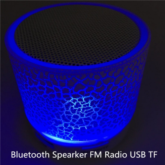 LED Bluetooth Speakers Mini Music Audio TF USB FM Light Stereo Sound Speaker