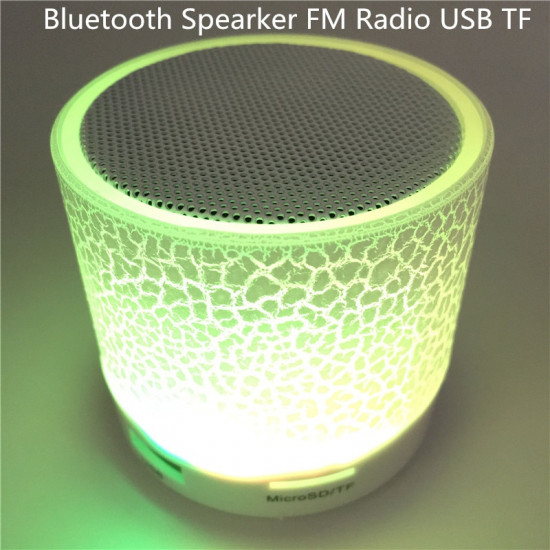 LED Bluetooth Speakers Mini Music Audio TF USB FM Light Stereo Sound Speaker