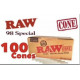 192 Cones - RAW Classic 1 1/4 Cones Authentic Pre-Rolled Cones w/ Filter