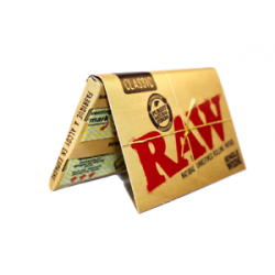 RAW Classic Single Wide Paper Double Natural Smoking Tobacco 100 Leaves