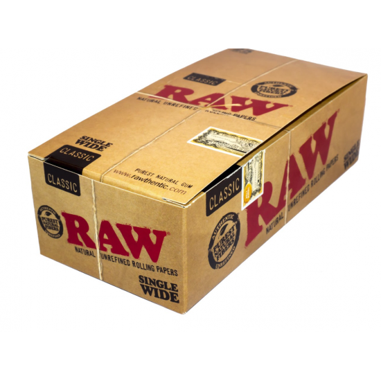 RAW Classic Single Wide Paper Double Natural Smoking Tobacco 100 Leaves