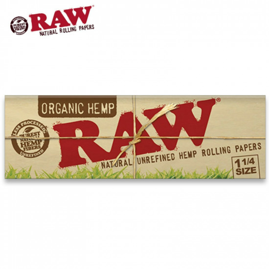 RAW Organic Hemp Natural 1.25 1 1/4 Rolling Papers 24x FULL BOX 