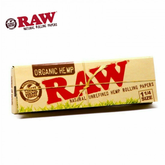 RAW Organic Hemp Natural 1.25 1 1/4 Rolling Papers 24x FULL BOX 