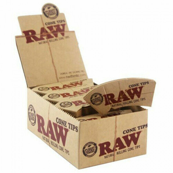 RAW Rolling Paper "PERFECTO" Roach CONE TIPS ~ Full Box