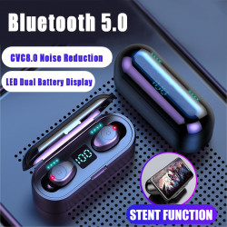 Wireless Earphone Bluetooth 5.0 LED Display F9 TWS  8D Stereo Headset 