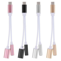 mini usb cable Type-C To 3.5mm Jack AUX Headphone Cellphone data line Audio Splitter Converter Adapter Cable for Cellular z75